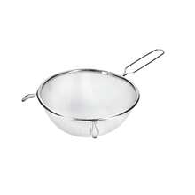 Large Fine-Mesh Metal Kitchen Strainer, Round Stainless Steel Sieve, 18 Cm Diameter, 1 Piece - Silver - View 3