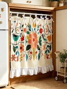 1PC Kitchen Curtain, Kitchen Apron With Floral And Bird Pattern, Multi-Functional Protective Cover, Suitable For Oven And Stove Hood, Cabinet Protection Board, Appliance Decorative Cover, Country Style Core And Daily Kitchen - Multicolor - View 10