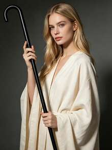 1pc Holiday Party Cosplay Prop Scepter Staff Accessory, Performance Costume Scepter, King Magician Staff, Thick Handle Style (Distressed Craft May Have Slight Imperfections, Normal Phenomenon), Halloween - Multi-color a - View 3