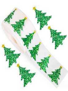 500pcs Self-Adhesive Laser Glossy Red Christmas Hat Doodle Stickers, DIY Decorative Stickers For New Year And Holiday Parties - Multicolor - View 14