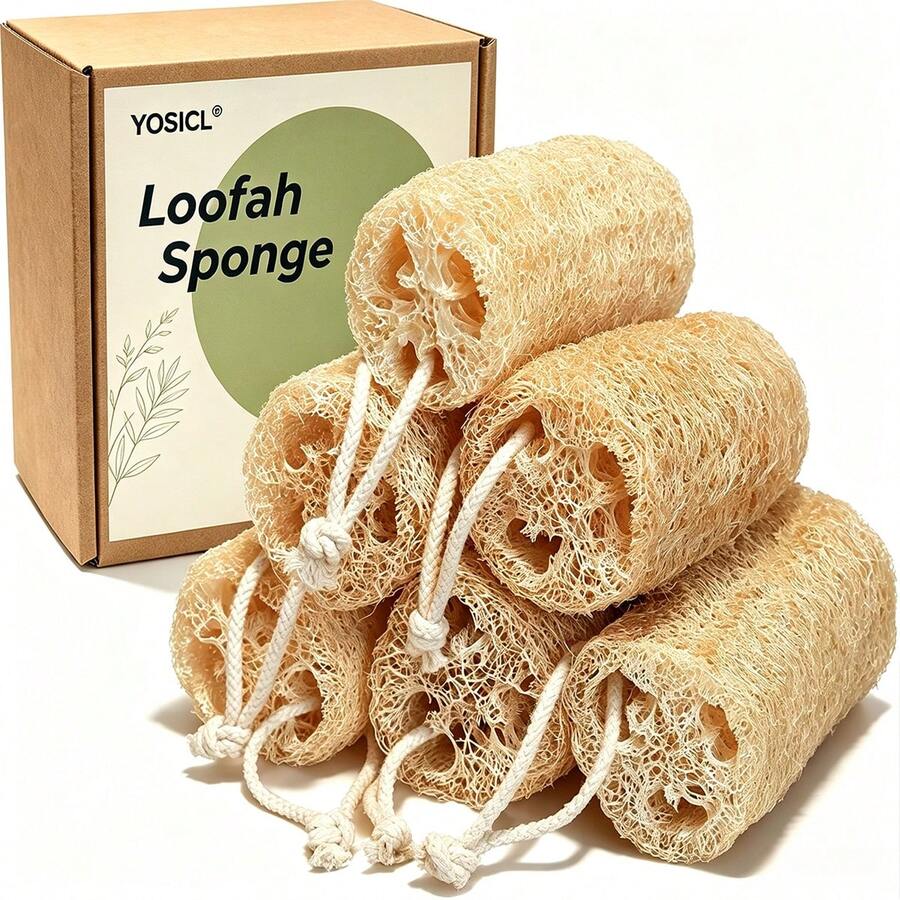 Set Spons Loofah 2/6/12pcs, Spons Luffa untuk Mengelupas Kulit Tubuh, Luffa Mandi untuk Pria dan Wanita, Alat Pembersih Kulit Punggung dan Wajah Saat Mandi - MultiWarna - View 1