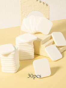 10pcs/20pcs/30pcs Dual-Use Makeup Sponges, Multi-Color Latex-Free Reusable Washable , Soft Flawless Makeup Applicators For Powder, Liquid, Makeup Design, Travel Essential - White - View 3