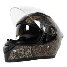 Casco para Moto Certificado con Doble Visor, para Hombre y Mujer - B - Ver 9