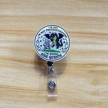 Retractable D Card Holder Reel With Cute Cartoon Design, Nurse Hospital Badge Holder Office Lanyard 1pc - X1071 - View 3