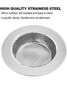 2 buah Saringan Wastafel Lubang Bulat Minimalis Praktis Warna Perak, Menangkap Rambut dan Kotoran, Cocok untuk Wastafel Dapur dan Saluran Pembuangan Kamar Mandi, Jaring Halus, Aksesori Filter Anti-Penyumbatan Rumah Tangga - A - View 3