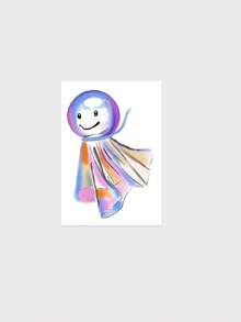 1pc Temporary Tattoo Sticker, Hand Drawn Colorful Rainbow Teru Teru Bozu Pattern, Realistic Fake Tattoo Design, For Daily Wear, Bachelorette Party Favors, Music Festival, Game, Graduation Gift, Lasts 3‑5 Days - Multicolor - View 3