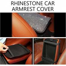 1pc Shiny Car Armrest Box Pad, Shiny Car Center Console Decor, Multi-Functional Car Storage Box, Creative Unisex Beautiful Car Accessories, Central Armrest Box Protective Pad - A - View 6