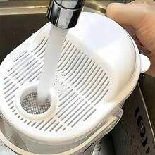 1pc Manual Rice Washer Bowl, 400ml, No Hand Washing Required, Transparent Rice Washing Bowl With Lid, Quick Cooking, Multi-Functional Rice Washing Tool, Kitchen Supplies, Convenient Goods, Home, Household, Other Kitchen Gadgets - Multicolor - View 6