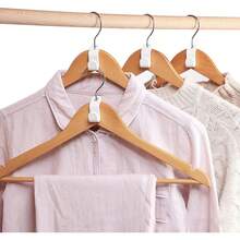 30 PCS Space Saving Hanger - Clothes Connector Hooks, Stacking Space Saver, Plastic Closet Organizers And Storage Extender For Heavy Duty Cascading Connection - White - View 3