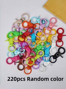 8-220pcs Colorful Coated Spring Split Rings, Metal Keychain Accessories, Suitable For DIY Pendants - Multicolor - View 18