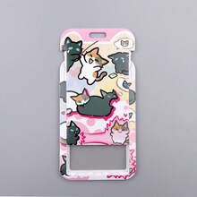 1 Piece Cute Cartoon Cat Lanyard With ID Badge Holder, Kawaii Kitten Print Neck Strap, Card Holder For School Office Keys, Gift For Cat Lovers - Multicolor - View 7