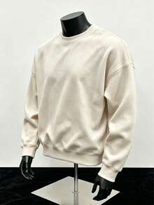 Men's Sports Crew Neck Sweatshirt, Fashionable Sports Top, Suitable For Daily Wear, Exercise And Vacation, Perfect Gift For Husband - Apricot - View 3