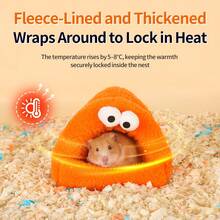 ITANDME Hamster Nest, Hamster Bed, Cute Triangle Hamster Nest, Winter Long Fur Hamster Nest, Suitable For Hamsters, Golden Hamsters And More - View 6
