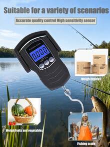 [High Quality]One Portable Handheld Scale, Multi-Functional Travel Scale, 50kg/75 Kg Capacity, Hanging Fishing Scale, Suitable For Family And Air Travel, With A Large Handle, Backlit LCD Display, And Weight Lock Function (AAA Batteries Not Include - Multicolor - View 5