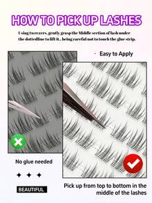 90pcs Glue-Free False Eyelashes, Cartoon Style Self-Adhesive Eyelashes, Anime Style Eyelash Bundles, Lightweight Glue-Free Eyelash Set, Moisturizing Smooth Fairy C-Curl, Suitable For Beginners And Daily Makeup - C - View 8