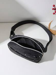 1pc Women's Star Print One-Piece Waist Bag/Chest Bag, Adjustable Shoulder Strap, Perfect For Shopping And Travel - Black - View 6