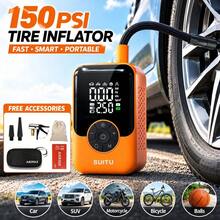 SUITU Portable Tire Inflator, Fast Wireless Bicycle Pump, Mini Air Compressor + Free 3M Car Power Cable, 150PSI Portable Air Pump With Digital Pressure Gauge, 7.4V 1500Mah Portable Charger - Wireless Model - View 13