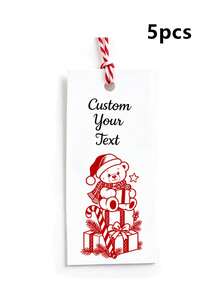 Custom Christmas Gift Tags, Personalized Holiday Present Labels, Customized Text Santa Gift Tags, Customizable Name Hang Tags, Vintage Christmas Party Decor, Festive Gift Wrapping Accessories, Merry Christmas, Holiday Gift, Celebration Decoration - Multicolor - View 22