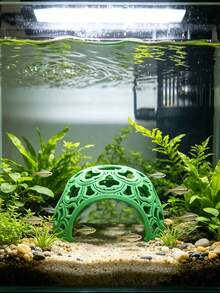 1pc Hollow Hemisphere Fish Tank Hideout, 3D Printed Fish & Shrimp Shelter, Exquisite Lace Pattern Cave Ornament, Suitable For Betta Fish, Tetra Breeding, Aquarium Landscaping Decoration - A - View 8