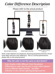 18Inch Long Braided Hair Extension Ponytail, Women's Ponytail With Elastic Rubber Band, Suitable For Christmas, Daily Wear, Parties And More - Multicolor - View 6