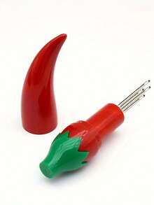 Multipurpose Pepper-Shaped Plastic Toothpick Box, Sewing Needle Storage Box, Sewing Accessories Organizer, Needle Holder, Sewing Tools, Knitting Accessories, Small Chili Pepper Sewing Needle Box, Needle Case, Sewing Needle Storage Box, Lipstick Tube, Suitable For Needlework DIY Crafts - Multicolor - View 7