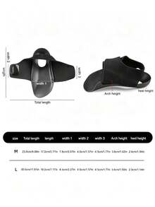 1 Pair Unisex Hook-And-Loop Arch & Heel Support Inserts, Shock-Absorbing Stable Fit Shoe Pads For Outdoor Sports And Cycling - Black - View 2
