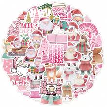 50pcs Nordic Style Pink Christmas Doodle Stickers Waterproof Decorative Stickers For Water Bottle Phone Holiday Stickers - 1 Set - View 5