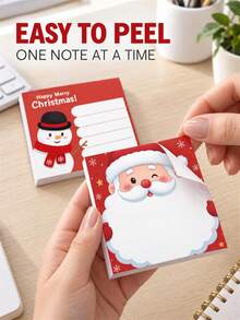 2pcs Christmas Themed Student Sticky Notes, Memo Notepad Self-Adhesive, Includes Santa Claus And Snowman Styles, Suitable For Students To Take Notes, Write Daily Plans, Etc., Also Can Be Given As Christmas Gifts For Children By Parents. - Multicolor - View 6