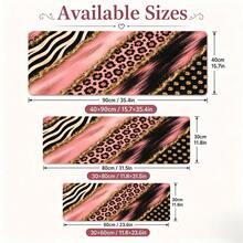 3pcs Abstract Zebra And Floral Mouse Pad With Metallic Gold Effect Print, 4 Color Options, Extended Desk Mat Polyester Surface With Non-Slip Rubber Base For Office, Home, Dorm And Gaming, 3 Sizes Available - View 9