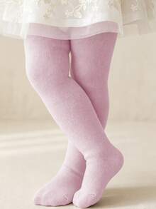 2 Pairs Solid Color Baby Infant Tights, Simple Versatile All-Match Style, Suitable For Baby Girls And Toddlers - Multicolor - View 5