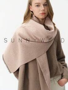 1pc Women's Solid Color Polyester Commuter Fashion Versatile Scarf For Daily Use - Pink - View 2