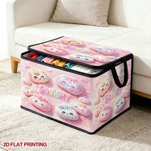 1PC Factory Direct Squishy Cute Bun Pattern Under-Bed Storage With Zipper Flap Foldable Storage Box - Suitable For Book Organization, Under-Bed Storage, Car Trunk Storage, Cosmetics, Hair Styling Tools, Toy Storage, Student Back To School Storage, Office, Home Organization, Clothing, Blankets, Daily Essentials Large Capacity Storage - A - View 10