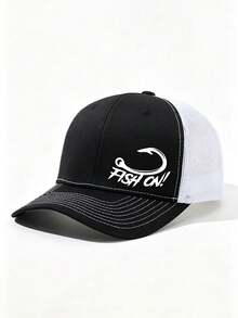 1pc Fish Hook Pattern Letter Print Baseball Cap Unisex Fashion Versatile Trucker Hat Baseball Cap Suitable For Daily Wear - Multicolor - View 11