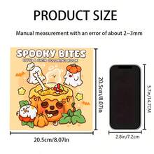 Ghost Snacks: A Cute And Simple Coloring Book For Adults And Teens, Featuring Mischievous Ghost Friends And Relaxing Comfort Foods, Autumn, Halloween, Fall Home Decor, Halloween Decoration - Single Piece - View 2