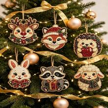 6/3/1pc Christmas Tree Pearl & Diamond Art Hanging Ornament Set, Musical Instruments - A - View 9