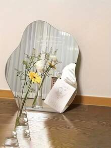 Non-Fragile Acrylic Cloud Mirror, Self-Adhesive Design, No Drilling Required. Ideal For Wall Installation With Asymmetrical Soft Design. Suitable For Multiple Decorative Scenes, Home Decor, Makeup, Vanity Mirror - Acrylic Mirror Sticker - View 1