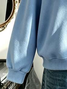 Kids Hooded Sweatshirt, 88 R.I.C.H Number Letter Graphic Print Thick Fleece Lined Pullover For Kids - Blue - View 6