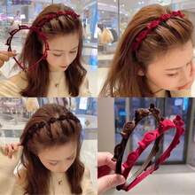 3/2/1pc Set Flocked Woven Hair Clips, 3 Colors, Perfect For Styling Side Bangs And Flyaways, Hair Clip And Headband Combination, Headband, Hair Hoop - Multicolor - View 7