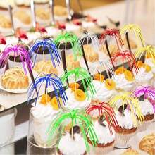 100pcs Colorful Firecracker Decorative Sticks, Tassel Toothpicks, Suitable For Cocktails, Fruit Platters, Cakes, Birthdays, Weddings, Festivals, Table Decor, Home Parties, Theme Events, Kitchen And Outdoor Garden Decoration - Fireworks - View 6