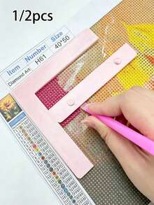 1/2PCS Diamond Painting Alignment Tool: Level, Right Angle Ruler, And Pusher - Designed To Assist In Aligning Diamonds With The Canvas, Making The Diamond Painting Process Easier. Diamond Painting Edge Ruler Tool, Diamond Painting Tool Kit. - A - View 2
