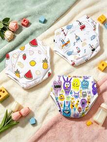 Toddler Potty Training Underwear Car Space Fruit Vegetable Animal Print Baby Toilet Training Shorts - Multicolor - View 17