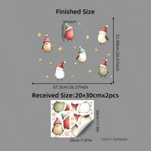 1/2 Sheets Christmas Window Stickers, Cute Santa Hat Birds Snowflakes Window Decals, Self-Adhesive Wall Stickers For Kids Room Home Xmas Party Decor - Multicolor - View 13