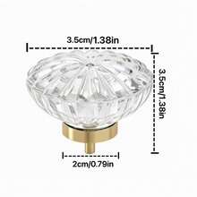 2pcs Crystal Vintage Gold Cabinet Vanity Pulls, Gold Transparent Glass Handles, Single Hole Design Suitable For Drawers, Vanity, Kitchen Bathroom Cabinet Hardware - Gold - View 2