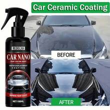 Nano Ceramic Coating Spray - Super Hydrophobic, Gloss Enhanced, For All Colors, Easy Application With Spray Bottle And Cloth, Durable Protection For Car Paint And Plastic Body, Car Paint Protection, Elegant Application Tool, High-Quality Surface - 100ml - View 1