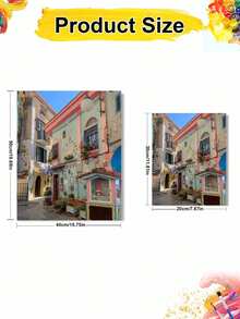 DIY Colorful Italian Coastal Street View (Frameless Or Framed 8x12 / 16x20 Inches) Paint By Numbers Kit(Acrylic) Arts & Crafts For Adult Beginners, Home Wall Decor, And Unique Holiday Gifts - Sets - View 2