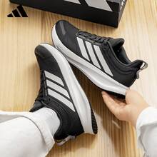 Adidas Men's Non-Slip Wear-Resistant Sports Shoes Mesh Breathable Comfortable Casual Running Shoes JQ0630 - Black - View 4
