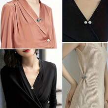 2pcs Pearl Jeans Cuff Clips, Chest Anti-Exposure Pins, Shoe Buckle Anti-Step - Multicolor - View 6