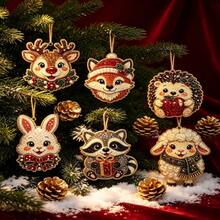 6/3/1pc Christmas Tree Pearl & Diamond Art Hanging Ornament Set, Musical Instruments - A - View 8