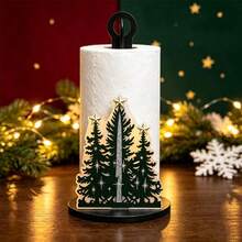 Christmas Themed Vertical Kitchen Paper Towel Holder, Santa Claus/Christmas Tree Style Holiday Home Decor Countertop Paper Towel Storage Rack - Multicolor - View 10
