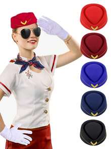 COS Flight Attendant Pilot Beret Costume Set, Sexy Bar Uniform For Single Party Nightclub Performance Stage - Flight Attendant 4-piece Set - View 1